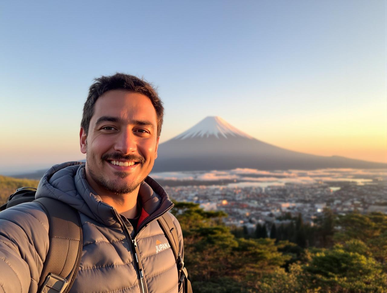富士山下的日系旅人